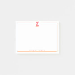 Elegant Personalized Monogram 3D Letter Z Initial  Post-it Block
