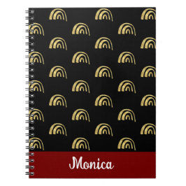 Elegant Personalized name gold rainbow pattern Anteckningsbok