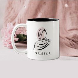 Elegant Personalized Name Hijab Mug | Quran 7:26 Två-Tonad Mugg