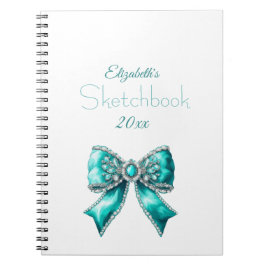 Elegant Personalized Name Notebook with Bow Anteckningsbok