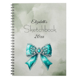 Elegant Personalized Name Notebook with Bow Anteckningsbok
