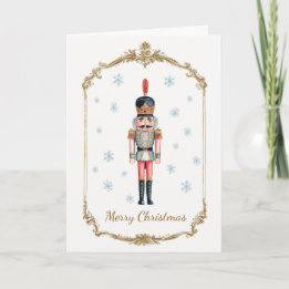 Elegant Personalized Nutcracker Photo Christmas Helgkort