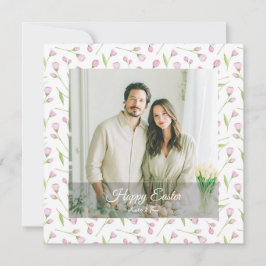Elegant Personalized Photo Happy Easter Julkort