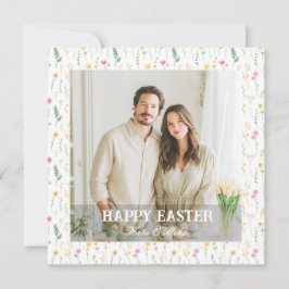 Elegant Personalized Photo Happy Easter Julkort