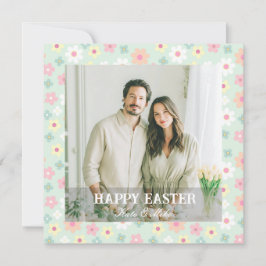 Elegant Personalized Photo Happy Easter Julkort