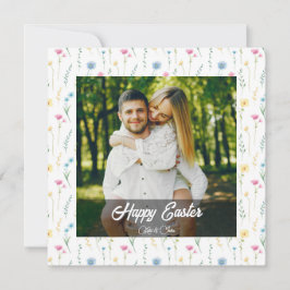 Elegant Personalized Photo Happy Easter  Julkort