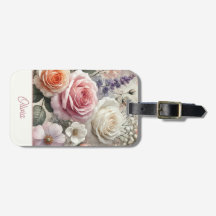 Elegant Personalized Pink Purple Watercolor Floral