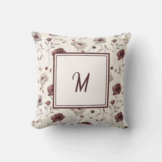 Elegant Personalized Stylish Romantic Floral Chic Kudde (Framsida)