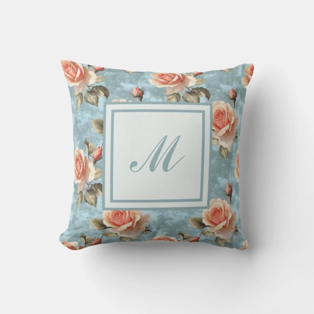 Elegant Personalized Stylish Romantic Floral Chic Kudde (Framsida)
