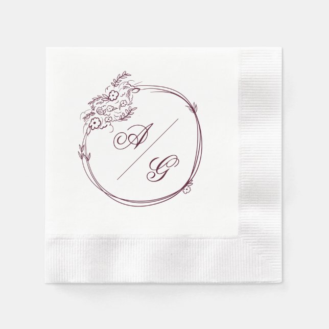 Elegant Personalized Wedding Napkin Pappersservett (Framsidan)