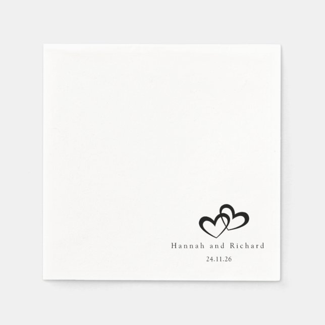 Elegant Personalized Wedding Napkins Pappersservett (Framsidan)