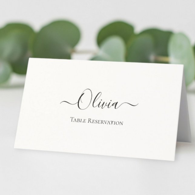 Elegant Personalized Wedding Place Card –  Simple  Tidsbeställning Kort (Skapare uppladdad)