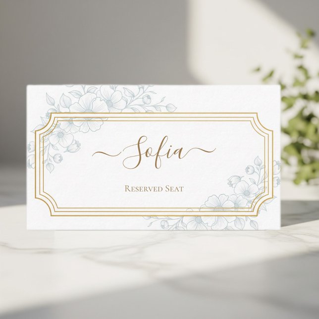 Elegant personalized wedding placeholder placeringskort (Skapare uppladdad)