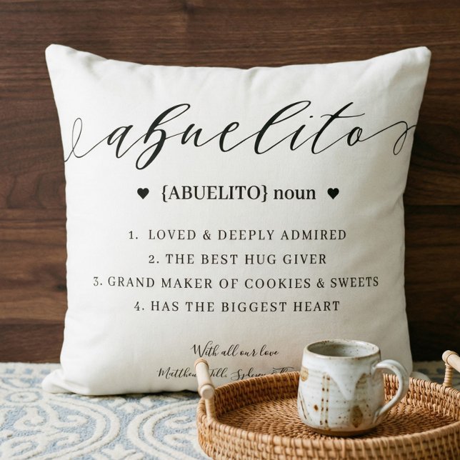 Elegant Personlig Abuelito Definition Keepsak Kudde (Elegant Personalized Abuelito Definition Keepsake Throw Pillow)