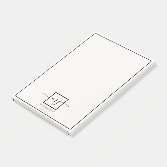 Elegant personlig anteckning post-it block (Vinklad)