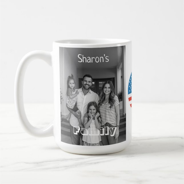Elegant Personlig Bild & Text Stilfull Kaffemugg (Vänster)