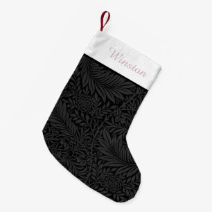 Elegant Personlig Black Blommigt  Rosa Liten Julstrumpa