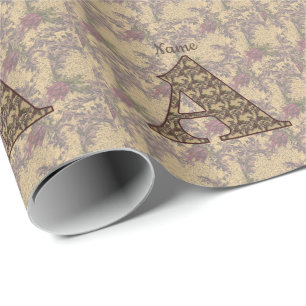 Elegant Personlig Blommig Monogram Initial A Presentpapper