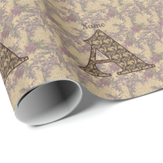 Elegant Personlig Blommig Monogram Initial A Presentpapper