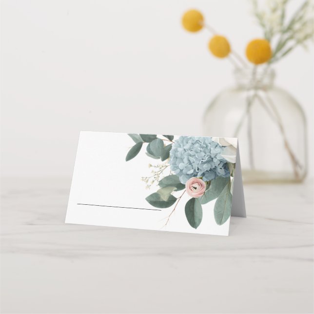 Elegant personlig blomsterbröllops-  placeringskort (Framsida)