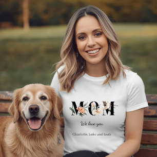 Elegant personlig blomstert-shirt för mamman t shirt