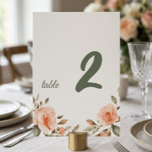 Elegant personlig bordsskylt med blommotiv