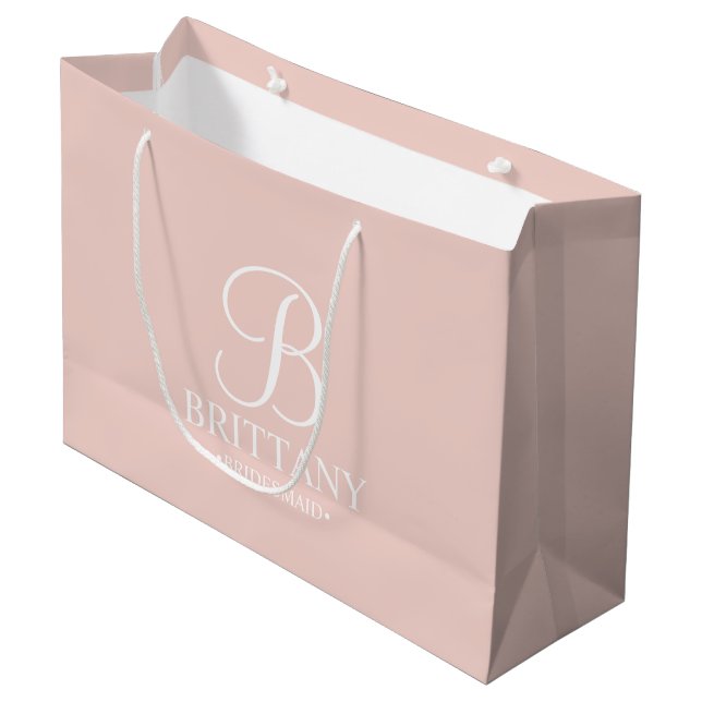 Elegant Personlig Bridesmaid Monogram och Namn (Framsidan Vinklad)