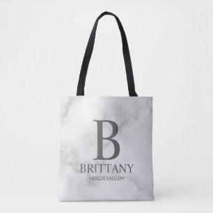 Elegant Personlig Bridesmaid Monogram och Namn Tygkasse