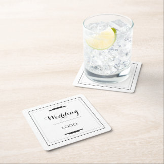 Elegant Personlig Bröllop Anpassad Modern Present Underlägg Papper Kvadrat