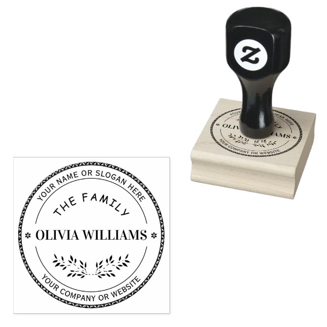 ELEGANT | Personlig Business Logotyp Rubber Frimär Stämpel (Stämplad)
