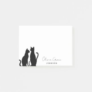 Elegant Personlig Cat Silhouette Post it Notes Post-it Block