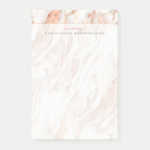 Elegant Personlig Copper Marble Ro Guld Post-it Block