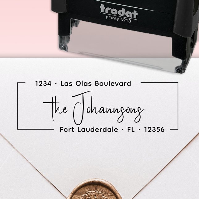 Elegant Personlig Familj Sändaradress Självfärgande Stämpel (Skapare uppladdad)