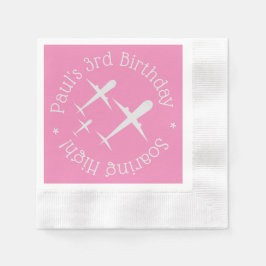 Elegant Personlig Flygplan, Rosa Barns födelsedag Pappersservett