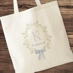 Elegant Personlig Första Blommigten Bow Bridesmaid Tygkasse
