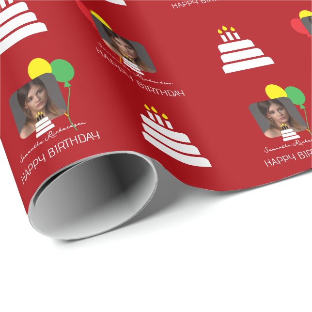 Elegant Personlig Foto Skript Namn  Presentpapper (Rullad Hörn)