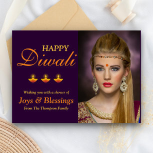 Elegant Personlig Glad Diwali Fotokort