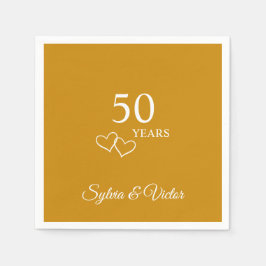 Elegant Personlig Golden 50-årsjubileum Party Pappersservett