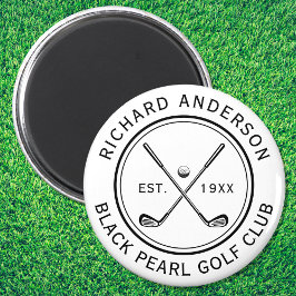 Elegant Personlig Golf Klubb Namn Magnet