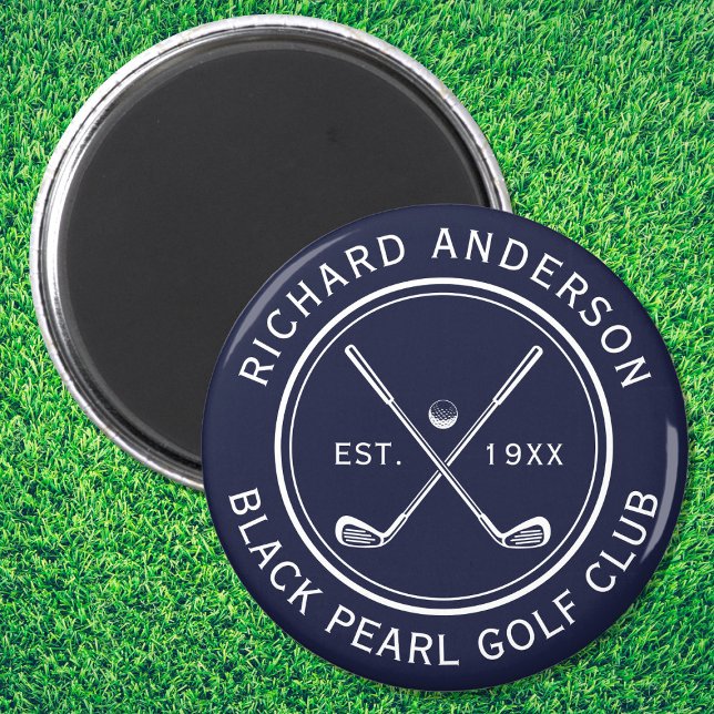 Elegant Personlig Golf Klubb Namn marin Blue Magnet (Skapare uppladdad)