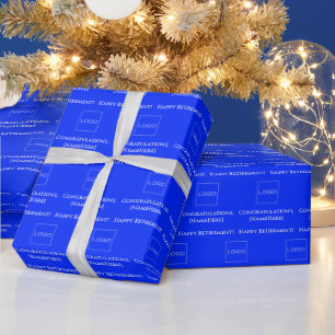 Elegant Personlig Grattis-logotyp Blå Presentpapper