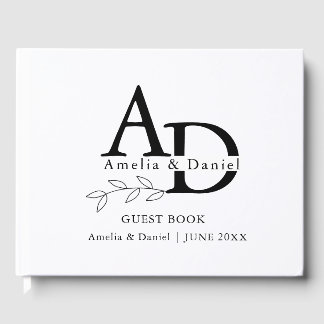 Elegant Personlig Guestbook med Black Calligra Gästböcker