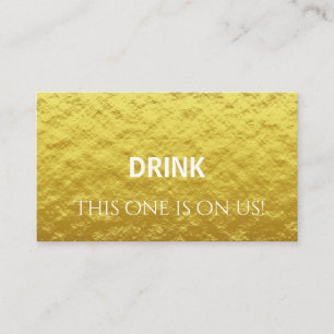 Elegant Personlig Guld Bröllop Drink Biljett