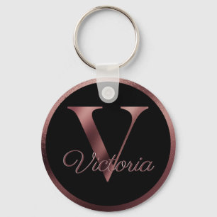 Elegant Personlig Guld Monogram Brev V Nyckelring