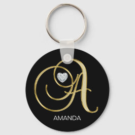 Elegant Personlig Guld Monogrammed Brev A Nyckelring