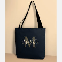 Elegant Personlig Guldmonogram Tote Bag Malika