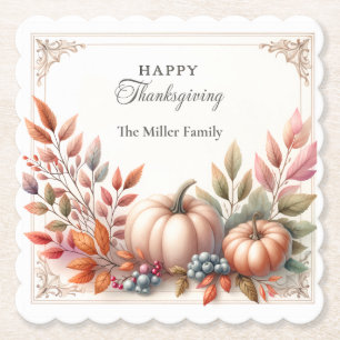 Elegant Personlig, Happy thanksgiving Pumpkins Underlägg Papper