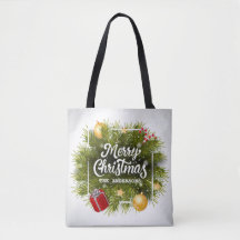 Elegant Personlig Julgran Tote Bag