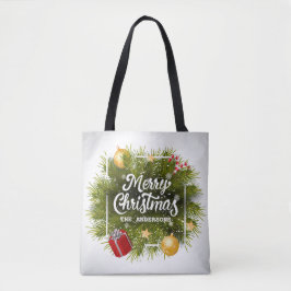 Elegant Personlig Julgran Tote Bag Tygkasse
