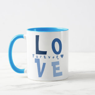 Elegant Personlig KÄRLEK, Namn i Blue Typography Mugg